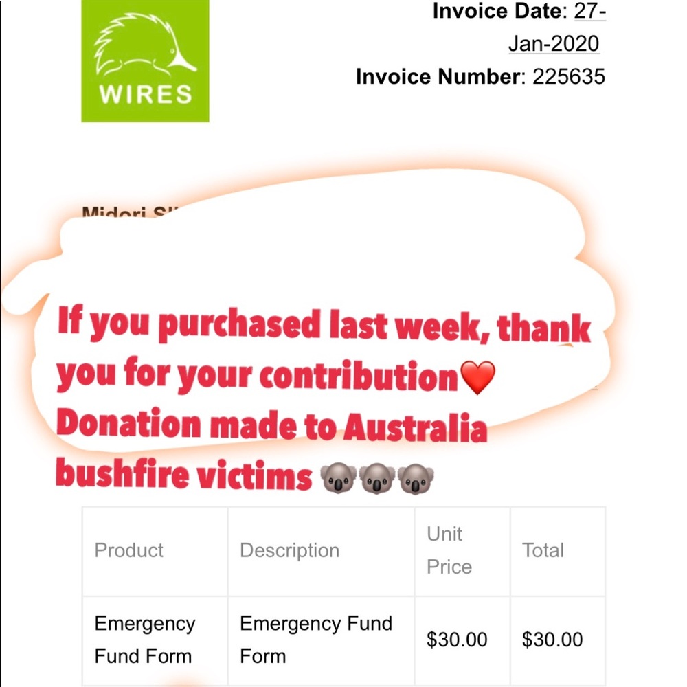 DONATING to Australia Fire